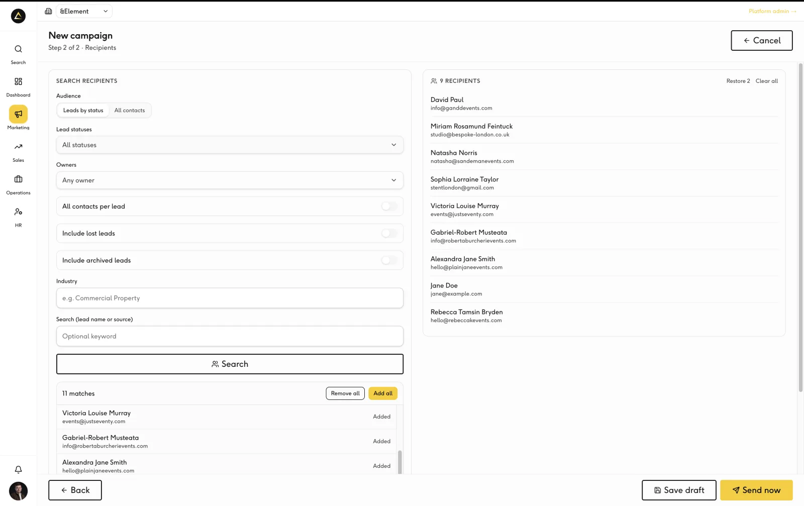 Campaign activity flowing into the connected customer journey