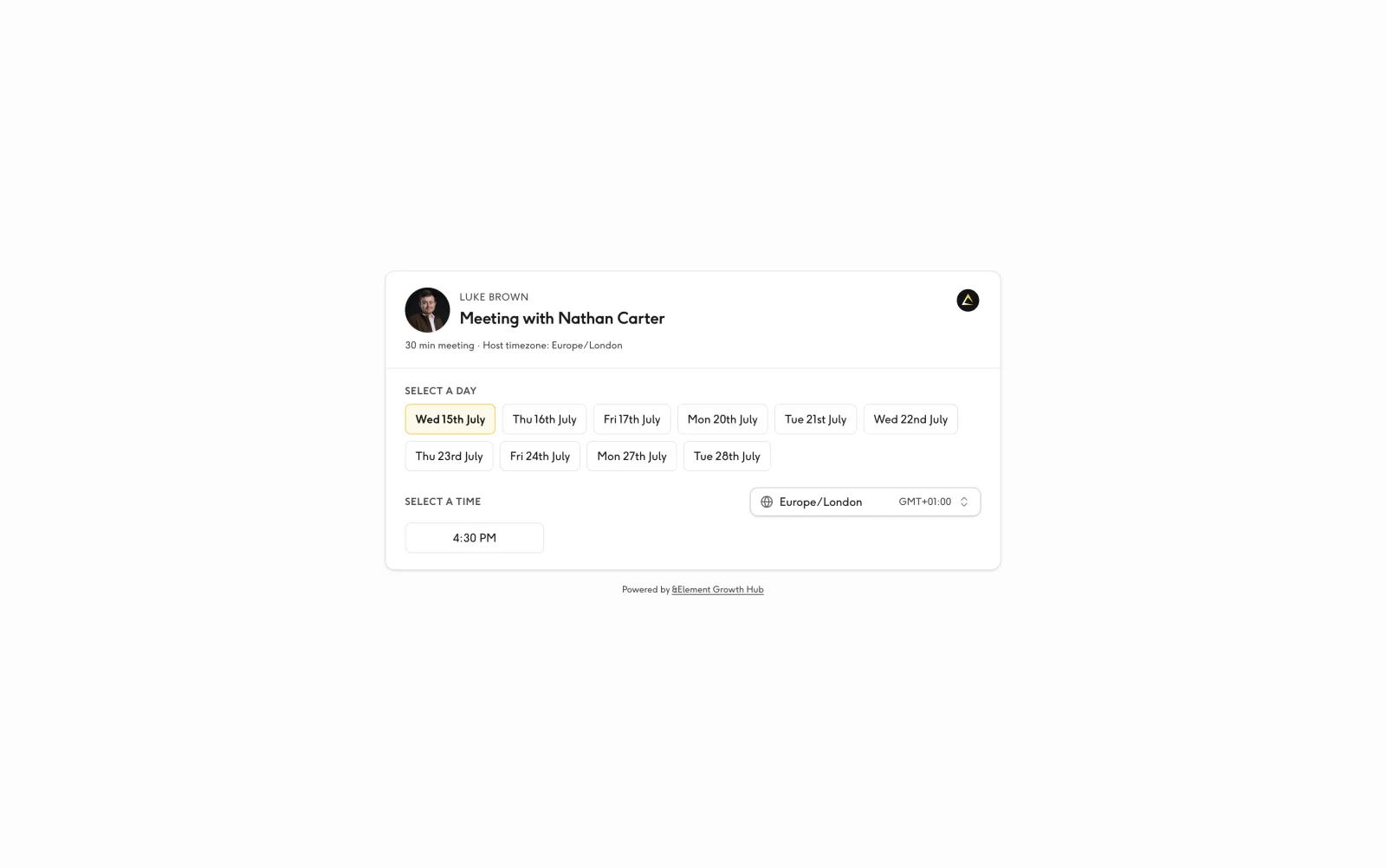 Meeting context shown before a booked call